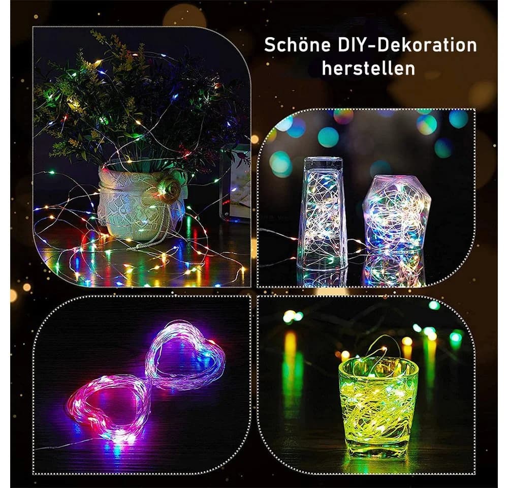 AFKSMILE LED-Lichterkette mit Timer, Dimmfunktion & Fernbedienung - Bild 3