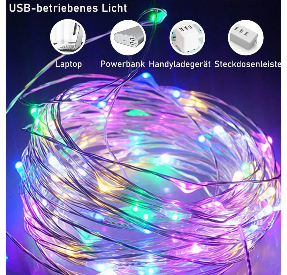 AFKSMILE LED-Lichterkette mit Timer, Dimmfunktion & Fernbedienung - Bild 5