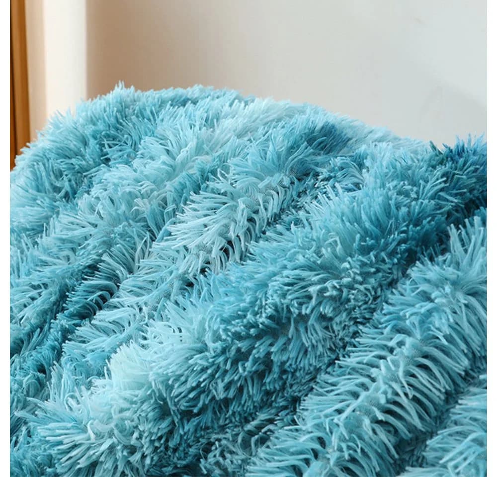 TUWENA Wohndecke Kuscheldecke Blau Plüsch Flauschig - Bild 5