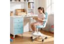Rutaqian Kinder-Studienstuhl Blau mit verstellbarer Fußstütze und Klapparm Bild 1