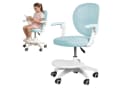 Rutaqian Kinder-Studienstuhl Blau mit verstellbarer Fußstütze und Klapparm Bild 2