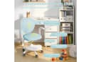 Rutaqian Kinder-Studienstuhl Blau mit verstellbarer Fußstütze und Klapparm Bild 4