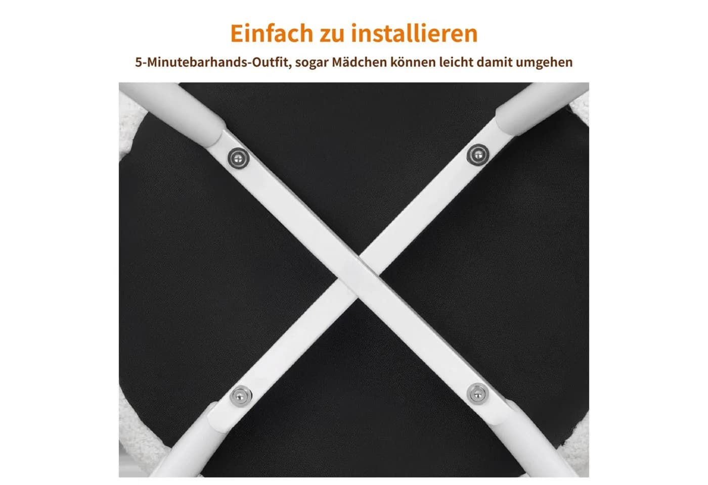 Rutaqian Frisierstuhl Grau-Weiß mit Schleifenrückenlehne - Bild 5