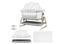 Rutaqian Beistellbett 3-in-1 Babywiege grau höhenverstellbar Bild 2