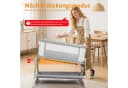 Rutaqian Beistellbett 3-in-1 Babywiege grau höhenverstellbar Bild 4