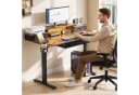 Rutaqian Schreibtisch Braun LED-Design & Schubladen Bild 1