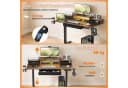 Rutaqian Schreibtisch Braun LED-Design & Schubladen Bild 4