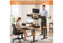 Rutaqian Schreibtisch Braun LED-Design & Schubladen Bild 5
