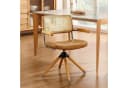 Art Leon Esszimmerstuhl CC058 Mid Century Modern Drehstuhl Braun/Grün Kunstleder Bild 2