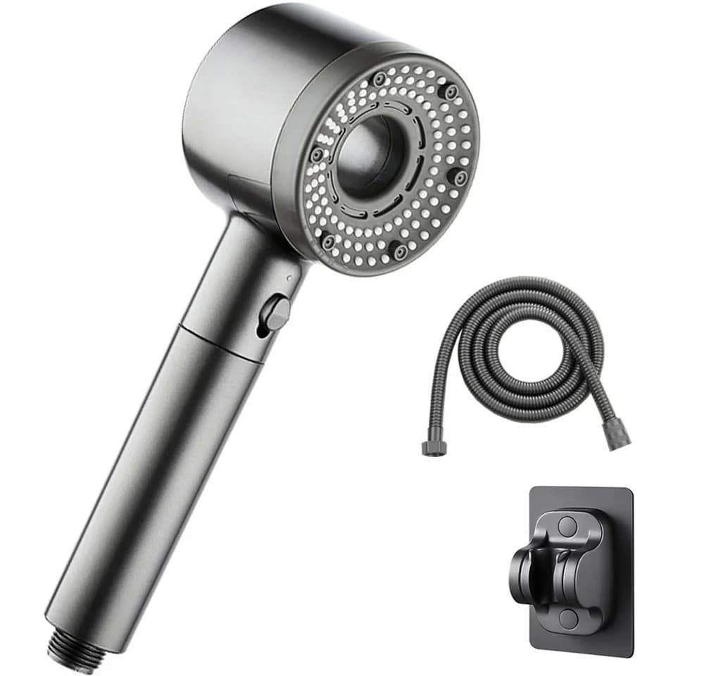 TUWENA Duschbrause Duschkopf Hochdruck, Handbrause mit 1,5m Schlauch und Halterung, Einstellbarer Brausekopf Dusche mit 5 Strahlarten und 5 Filterpatronen - Bild 2