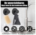TUWENA Handtuchhaken 4 Stück Schwarz Saugnapf ohne Bohren Bild 3