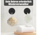 TUWENA Handtuchhaken 4 Stück Schwarz Saugnapf ohne Bohren Bild 5
