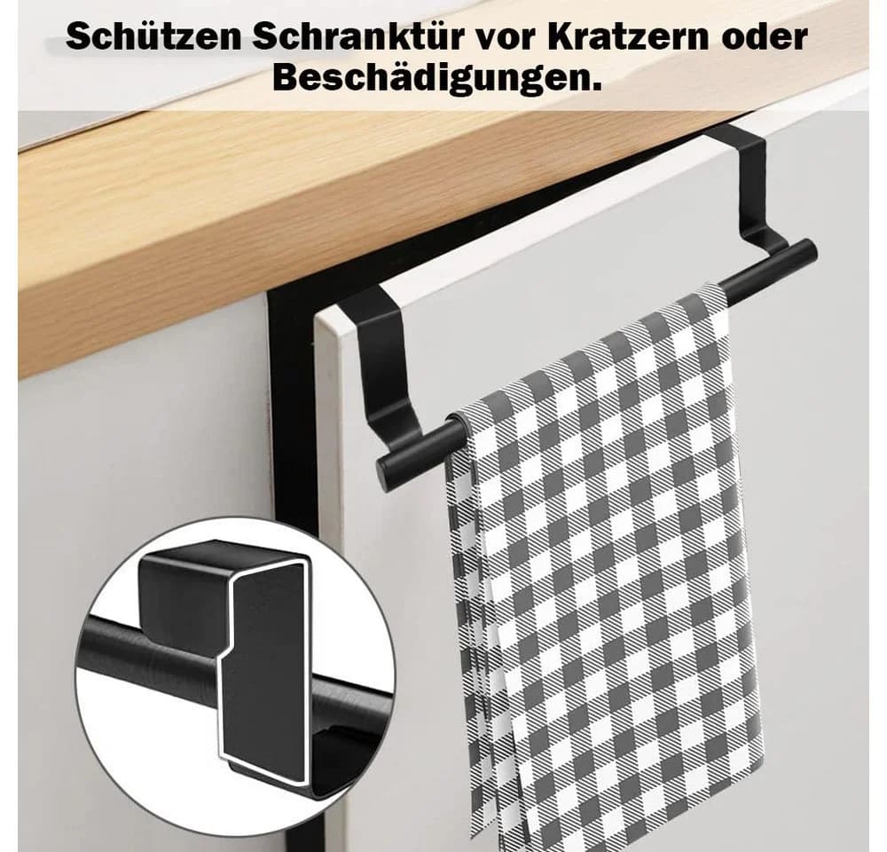 TUWENA Handtuchstange 2 Stück Türhandtuchhalter Schwarz - Bild 4