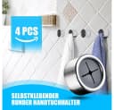 TUWENA Handtuchklemme Geschirrtuchhalter 4 Stück Set Rund Silber Bild 4
