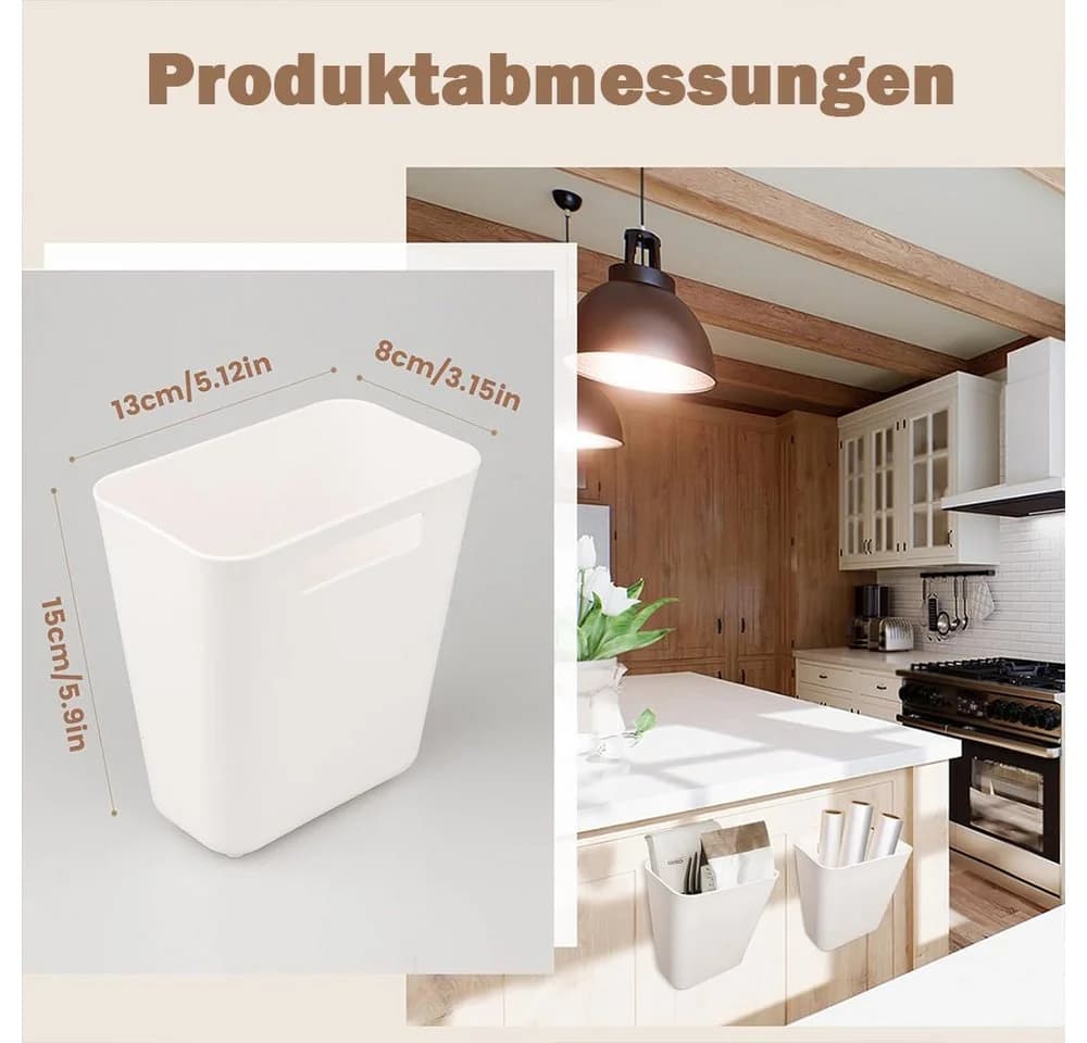 TUWENA Aufbewahrungsbox 4 Stück Küchenschranktür-Aufbewahrungsbox, Wandaufbewahrungsboxen, für Schrank, Badezimmer, Kühlschrank