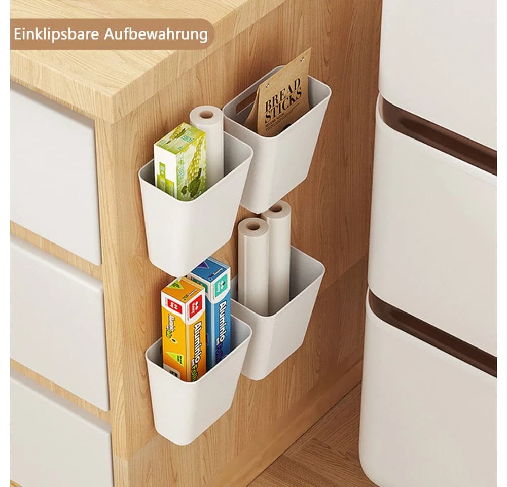 TUWENA Aufbewahrungsbox 4 Stück Küchenschranktür-Aufbewahrungsbox, Wandaufbewahrungsboxen, für Schrank, Badezimmer, Kühlschrank - Bild 4