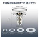 AFKSMILE Pop-Up Abflussstopfen Edelstahl Silber Universal 28,5-55 mm Bild 1