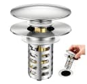 AFKSMILE Pop-Up Abflussstopfen Edelstahl Silber Universal 28,5-55 mm Bild 2