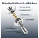 AFKSMILE Pop-Up Abflussstopfen Edelstahl Silber Universal 28,5-55 mm Bild 3