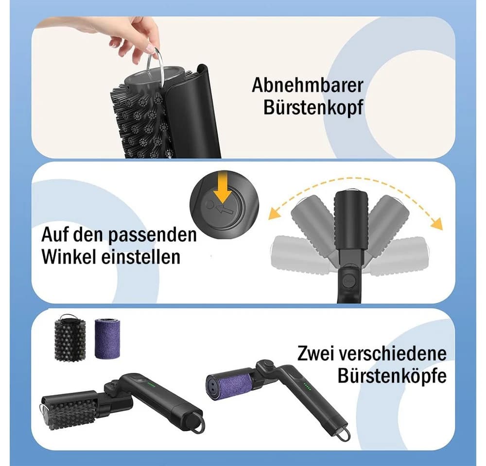 AFKSMILE Elektrische Grillbürste Kabellos Schwarz mit Edelstahl-Bürstenkopf - Bild 3