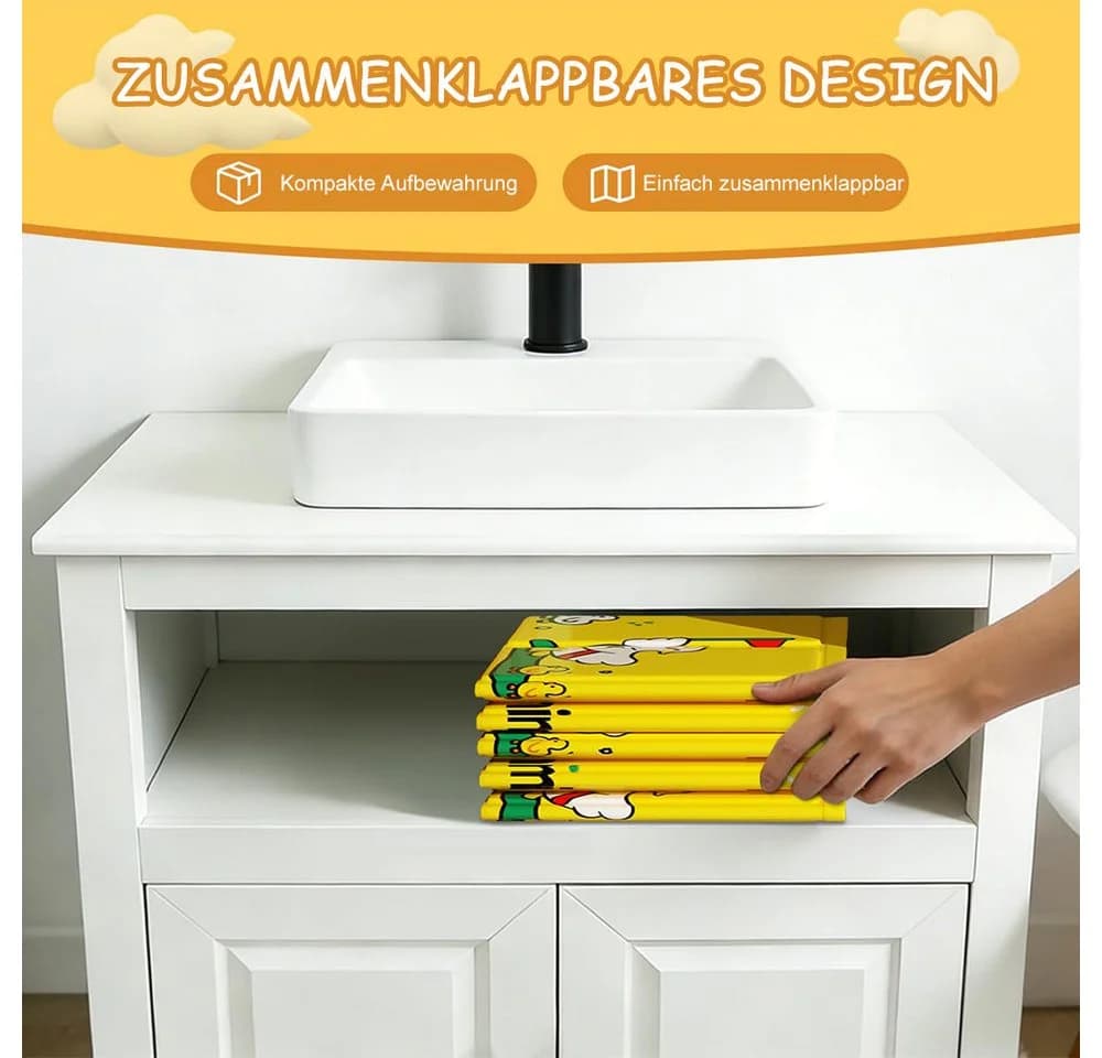AFKSMILE Faltbare Babybadewanne PVC Gelb mit Zubehör - Bild 5