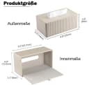 AFKSMILE Taschentuchbox Modern PU Leder Rechteckig Beige/Schwarz Bild 1