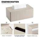 AFKSMILE Taschentuchbox Modern PU Leder Rechteckig Beige/Schwarz Bild 3