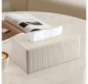 AFKSMILE Taschentuchbox Modern PU Leder Rechteckig Beige/Schwarz Bild 5