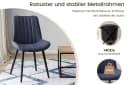 HOMAVO Esszimmerstuhl Stuhlset 6-tlg. Schwarz Kunstleder Metall Bild 4