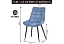 HOMAVO Esszimmerstuhl Stuhlset 6-tlg. Blau Samt Metallbeine Bild 4