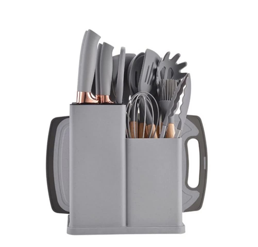 FANNOU Kochbesteck-Set 19-tlg. Silikon Grau - Bild 2