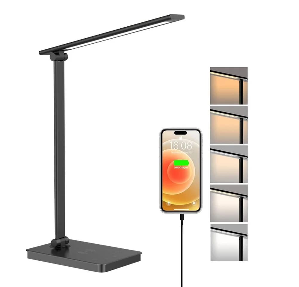 FANNOU LED Schreibtischlampe Dimmbar Schwarz 25 Modi Augenschutz - Bild 2
