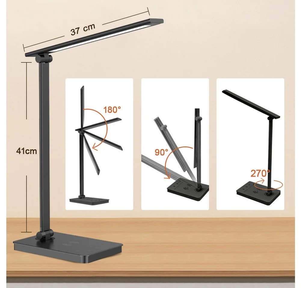 FANNOU LED Schreibtischlampe Dimmbar Schwarz 25 Modi Augenschutz - Bild 4
