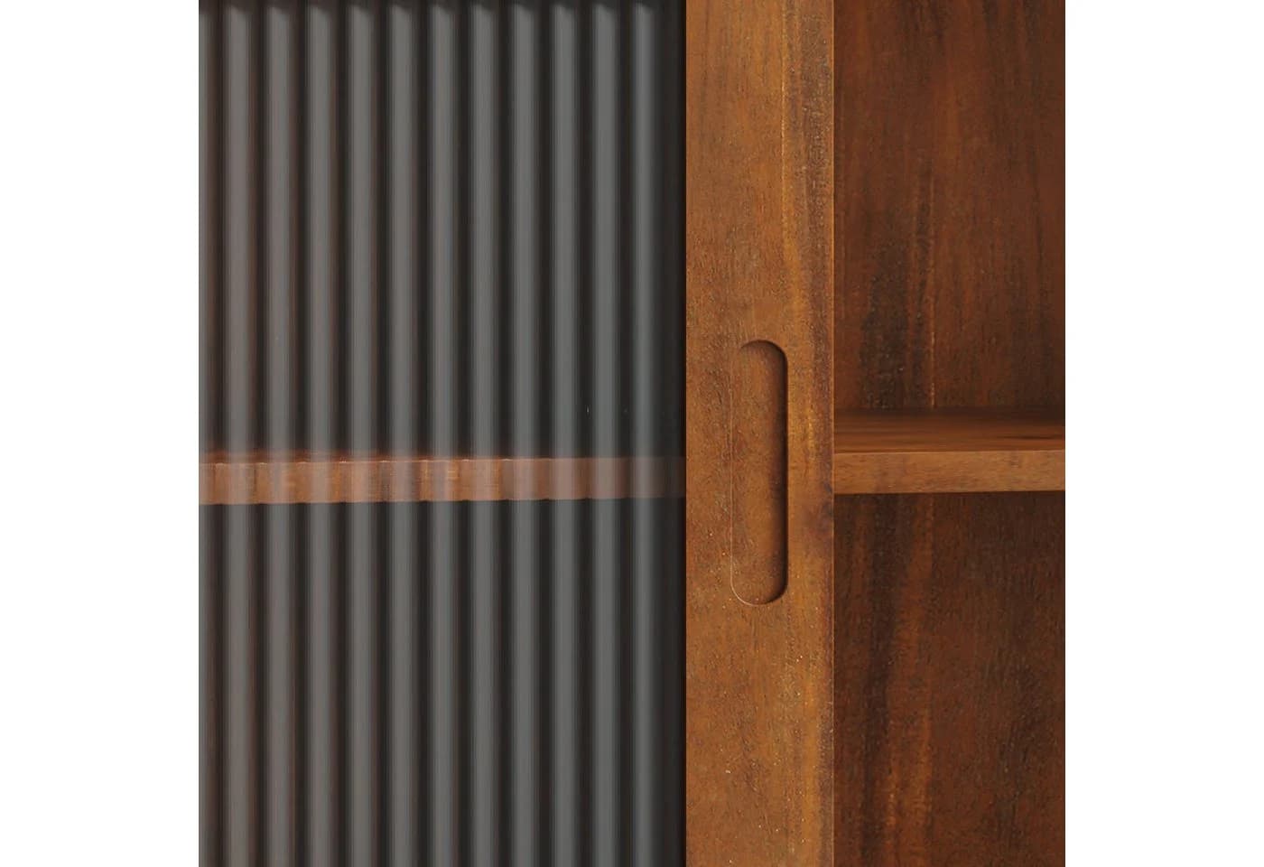 FANNOU Hängeschrank Retro 2-türiger Schiebeschrank Braun - Bild 5