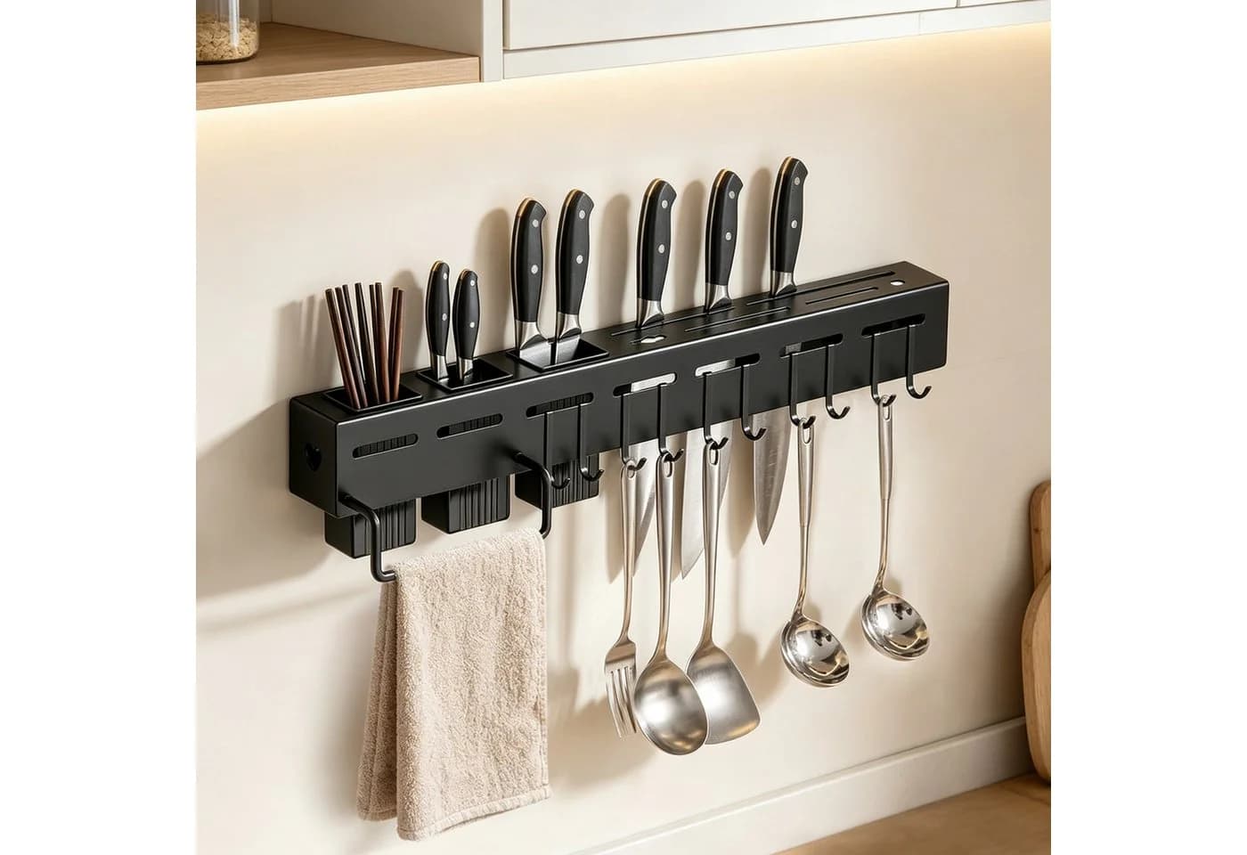 FANNOU Küchenorganizer-Set mit 10 Haken & Selbstklebung - Bild 5
