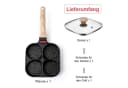 FANNOU Bratpfanne mit Deckel, 4 Loch Aluminium Antihaft für Induktion & Gas Bild 5