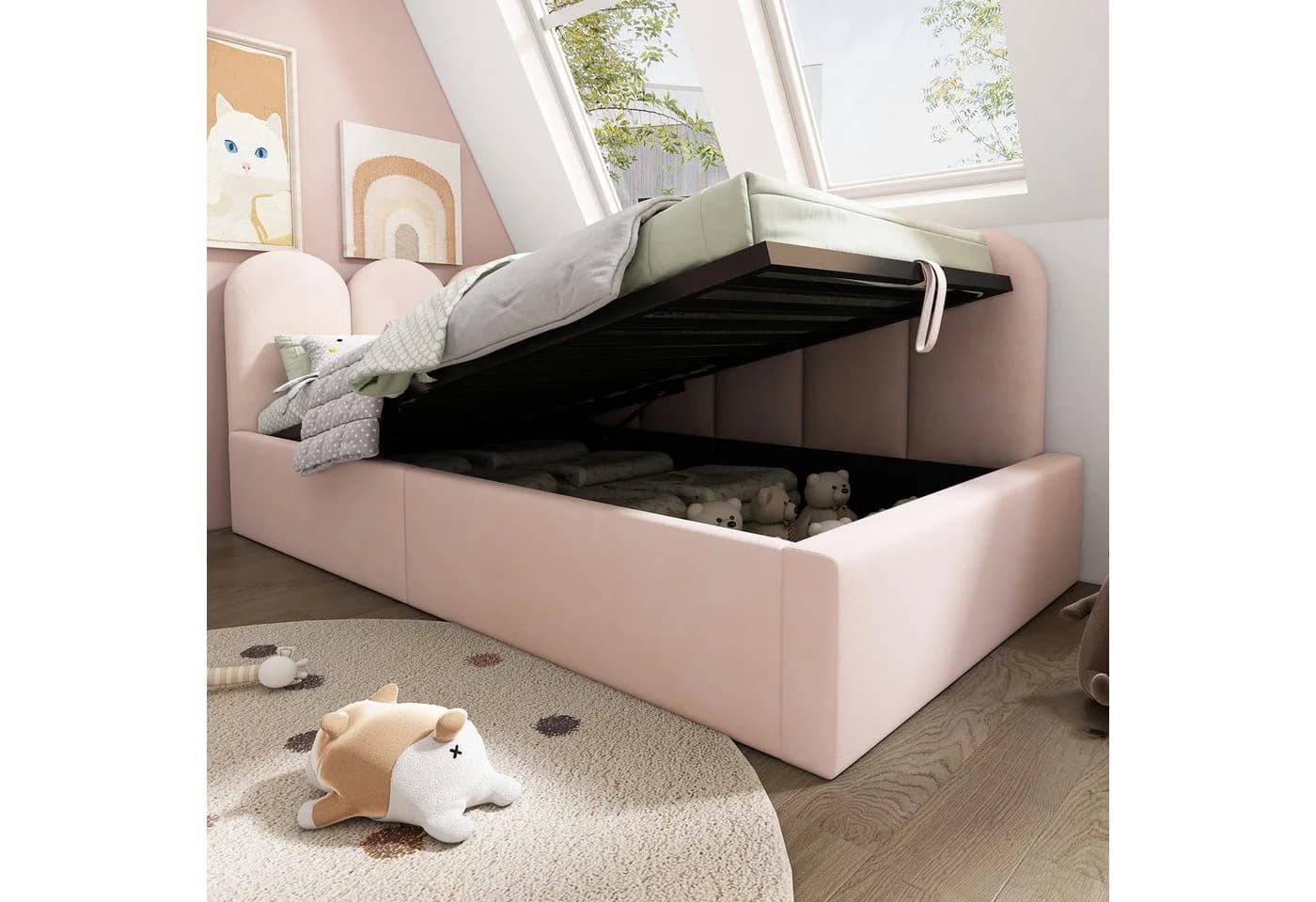 Celya Polsterbett Daybett 90x200 cm Rosa - Bild 2