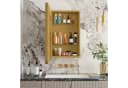 Celya Spiegelschrank Moderner Wand-Badezimmerschrank, Rechteckiger Spiegelschrank mit Stauraum, Metallrahmen, Gold Bild 3