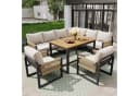 Celya Gartenlounge-Set 7-8 Sitze Beige Metall wetterfest Bild 2