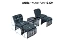 Celya Gartenlounge-Set 5-tlg. Schwarz/Grau PE-Rattan mit Glasplatte Bild 1