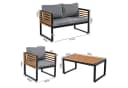 Celya Gartenlounge-Set Grau mit Akazienholz Armlehnen Bild 1