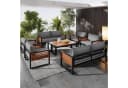 Celya Gartenlounge-Set Grau mit Akazienholz Armlehnen Bild 2