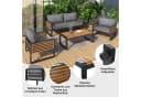 Celya Gartenlounge-Set Grau mit Akazienholz Armlehnen Bild 5