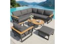 Celya Gartenlounge-Set Grau Modular Outdoor-Sitzgruppe mit Kissen Bild 2