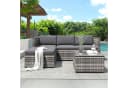 Celya Gartenlounge-Set Grau 4-tlg. Polyrattan Ecksofa mit Tisch Bild 2