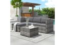 Celya Gartenlounge-Set Grau 4-tlg. Polyrattan Ecksofa mit Tisch Bild 5