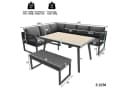 Celya Gartenlounge-Set 6-8 Pers. PE-Rattan Grau mit Kissen Bild 1