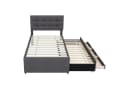 Celya Polsterbett Grau mit Schubladen und Rollbett Bild 5