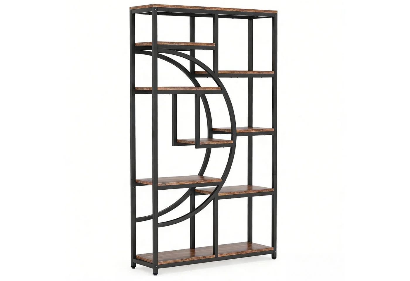 Celya Bücherregal Raumteiler Industrial Design Rustikal Braun Schwarz - Bild 2