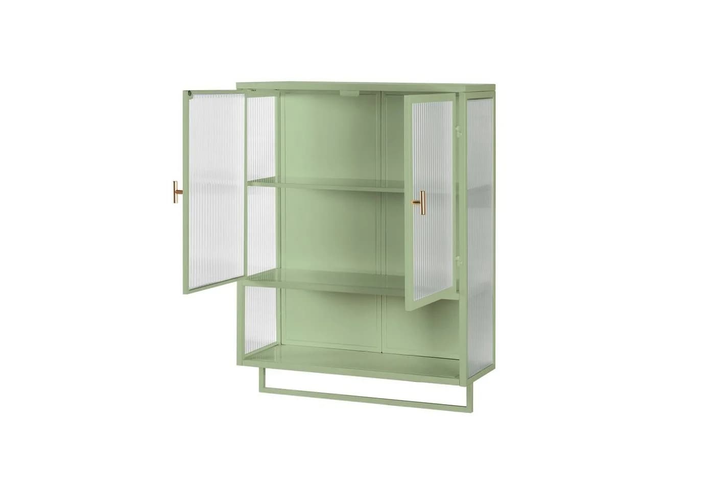 Celya Wandhängeschrank 60 cm Grün mit Glastüren Modern - Bild 3